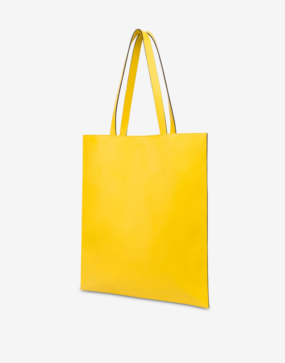 Bolso shopper Smiley® en napa Amarillo Moschino 1