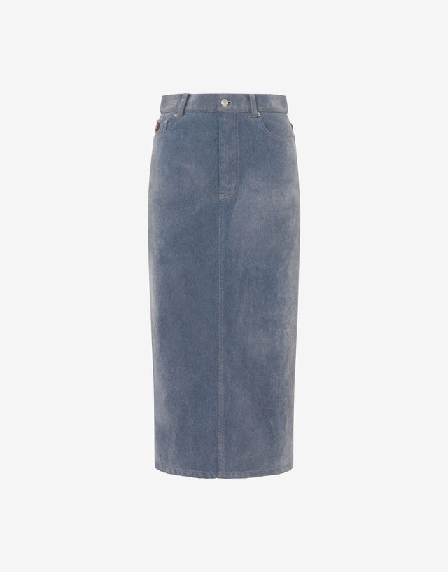 Falda vaquera flocada  Blue Denim Moschino 0