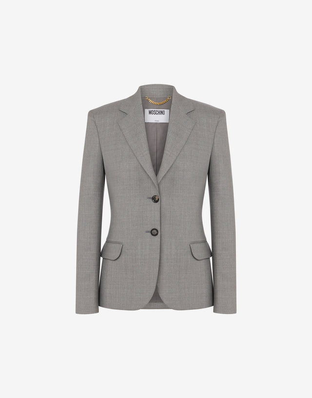 Chaqueta de lona Laurel Crown Gris Moschino 0