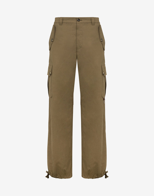 Pantalón diagonal de algodón Tobacco Moschino 0