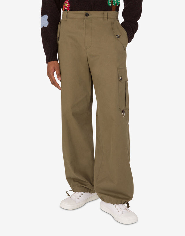 Pantalón diagonal de algodón Tobacco Moschino 1