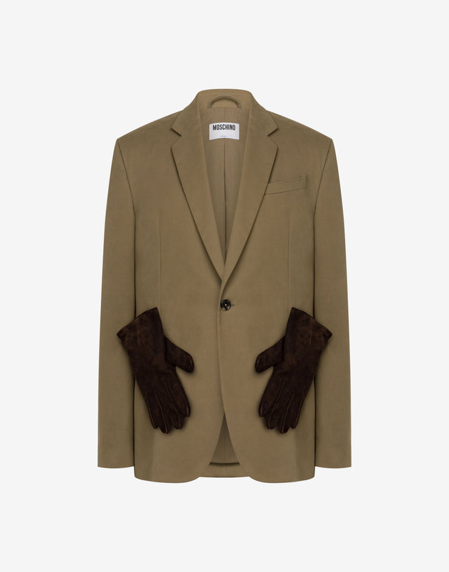 Chaqueta diagonal de algodón Tobacco Moschino 0