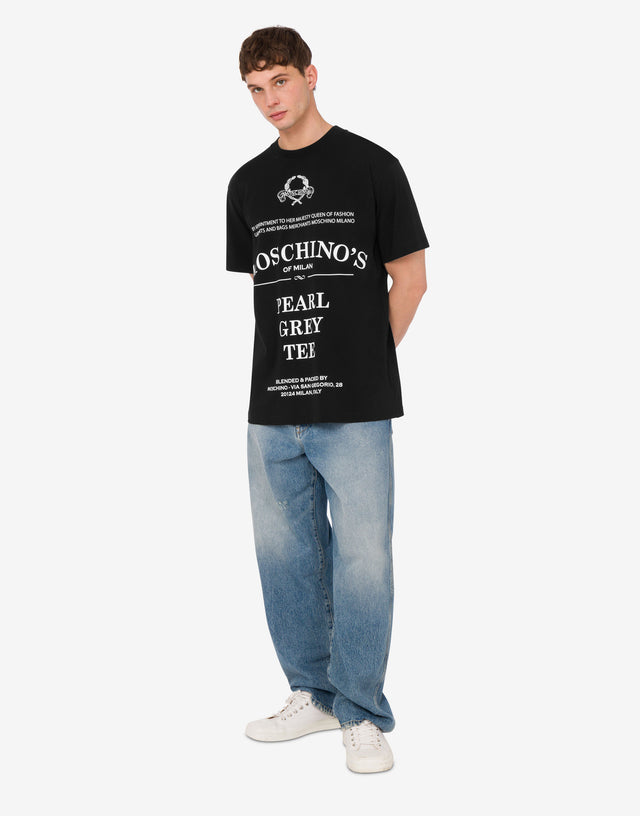 Printed organic cotton jersey T-shirt Black Moschino 1