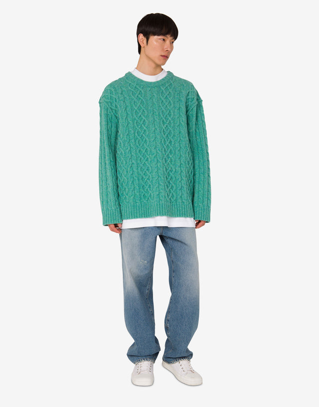 Shetland wool pullover Aquamarine Moschino 1