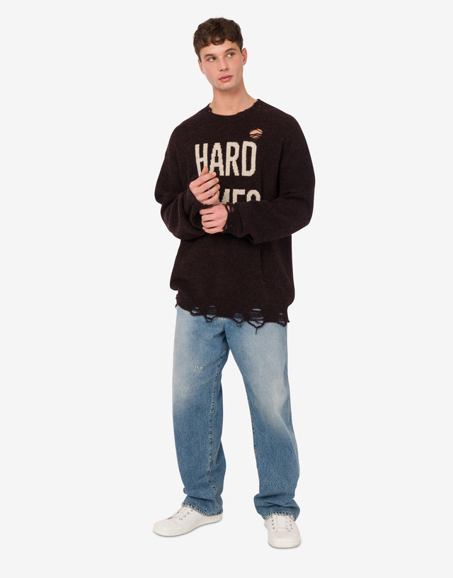 Jersey de lana Shetland con incrustaciones Marrón oscuro Moschino 1