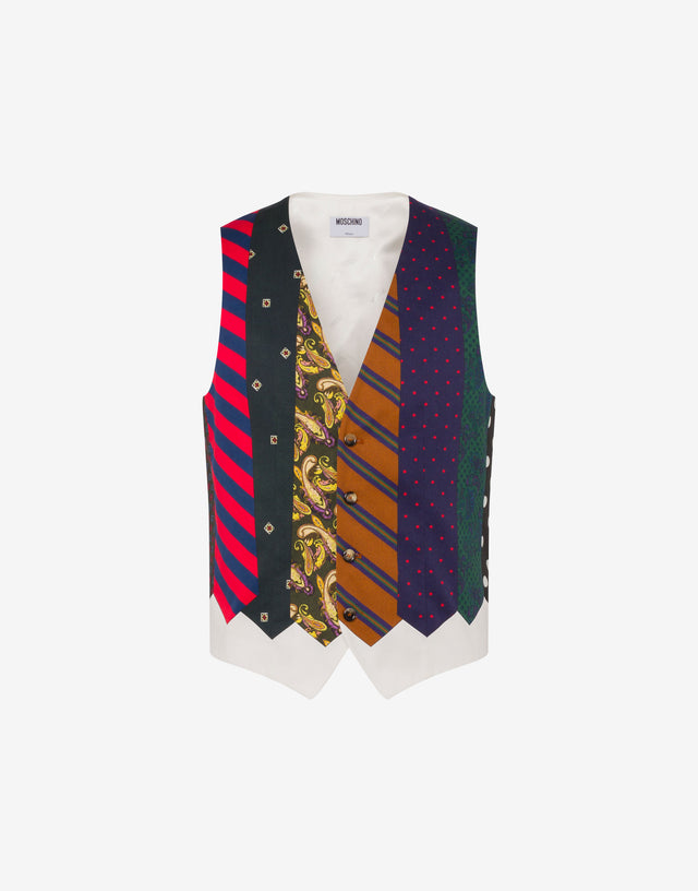 Cotton gabardine vest Archive Multicoloured Moschino 0