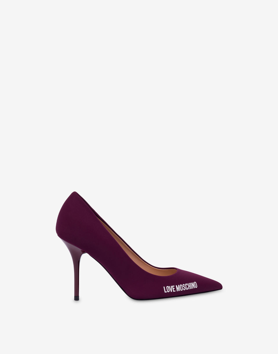 Zapato décolleté en neopreno Rubber Logo Violeta magenta Love Moschino 1