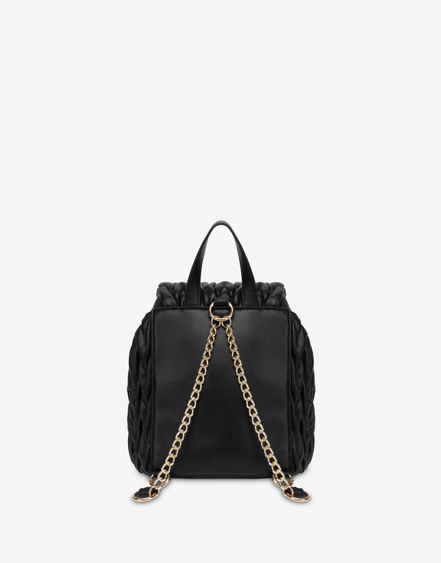 Mochila de tejido suave. Negro Love Moschino 1