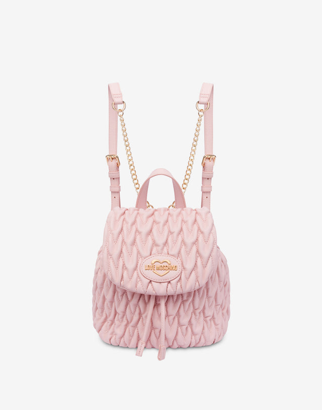 Mochila de tejido suave. Rosa pastel Love Moschino 0