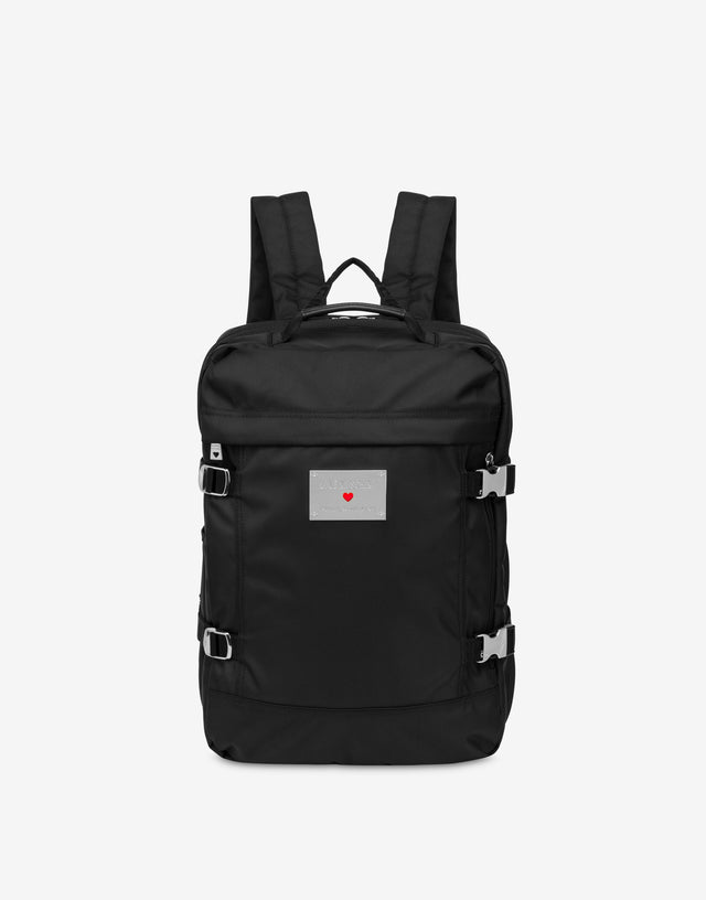 Mochila de viaje de nailon Negro Love Moschino 0