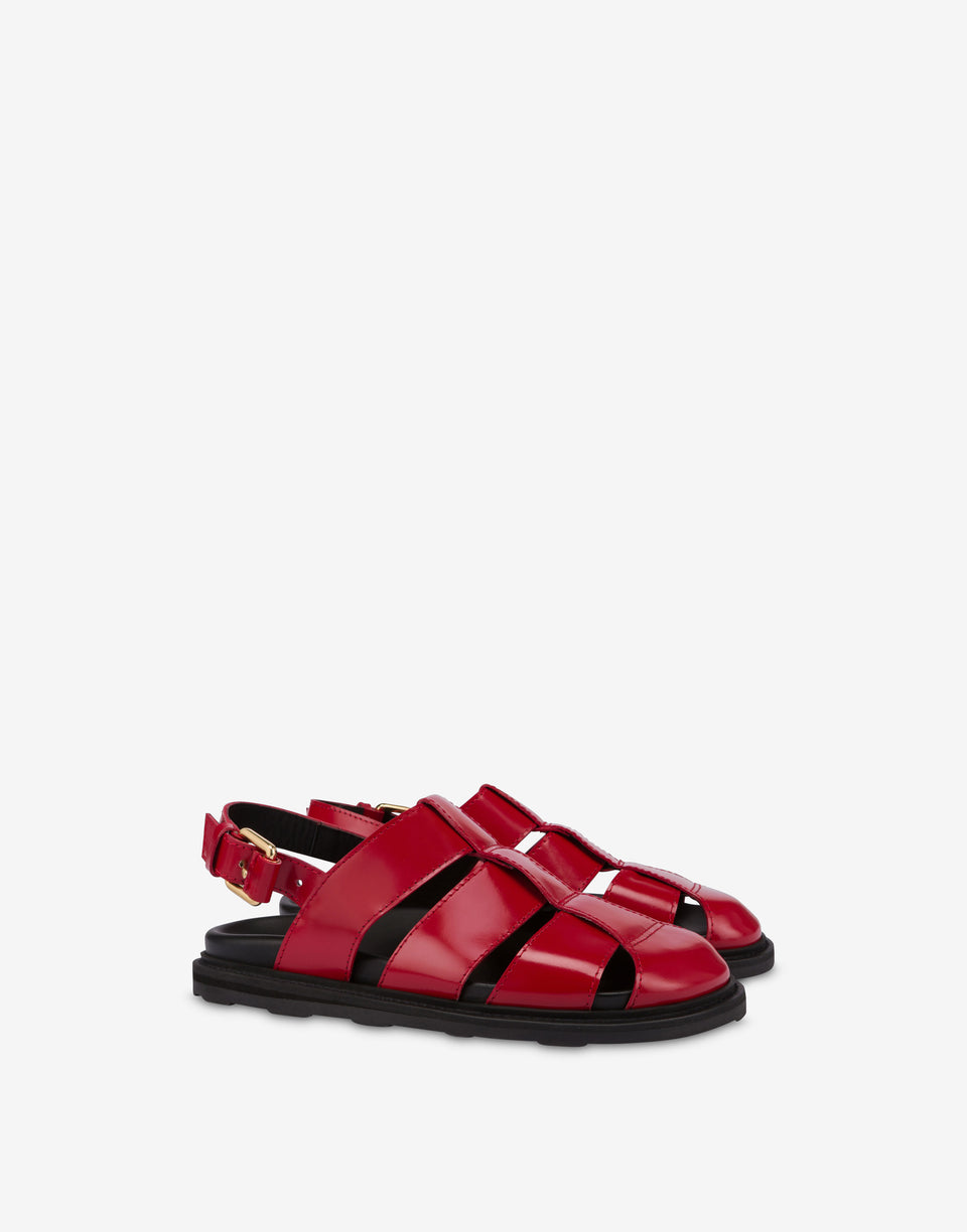 Brushed Calf Sandals Red Moschino 0