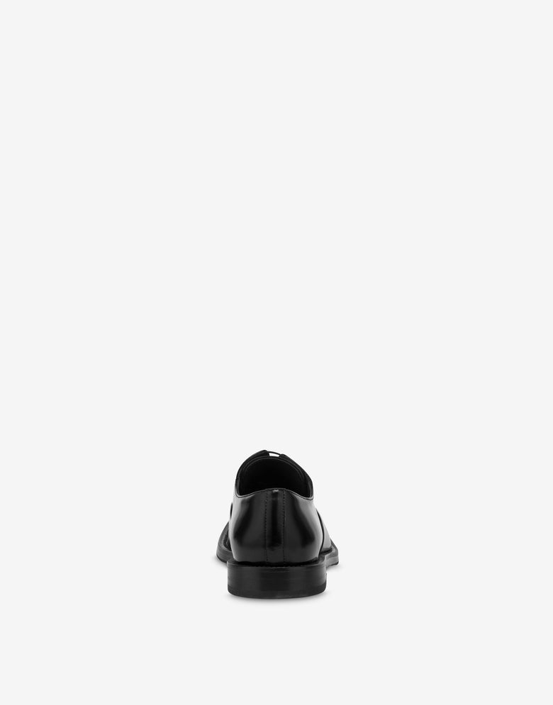 Derby de piel de becerro cepillada Negro Moschino 2