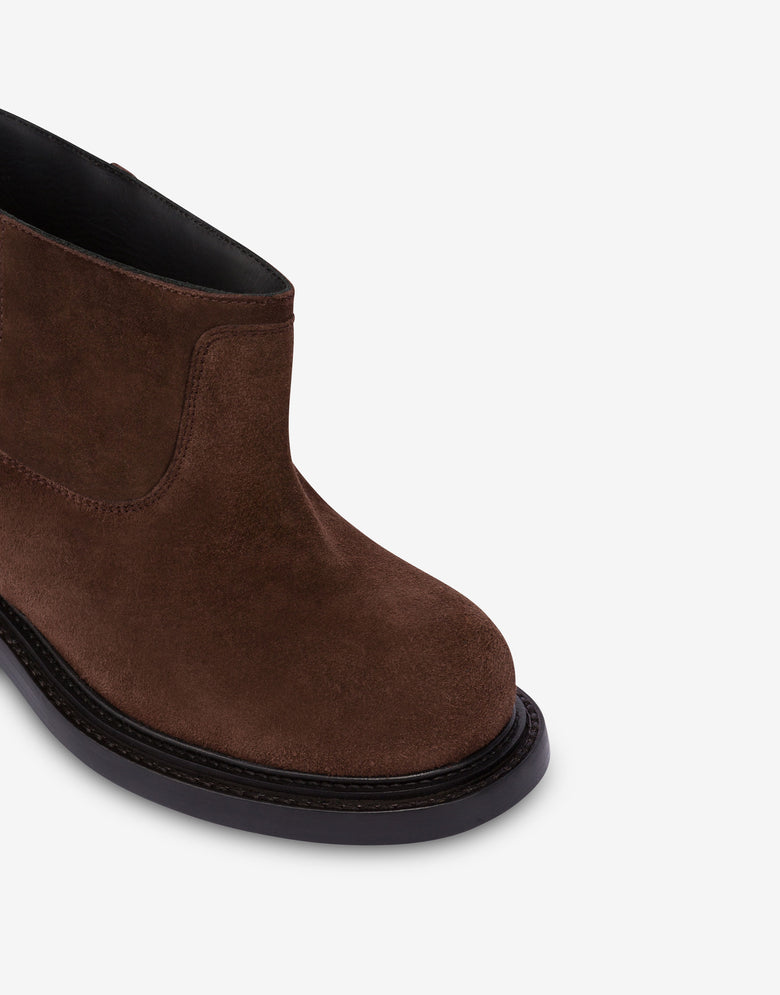 Botines de piel de serraje Olivia Marrón oscuro Moschino 3