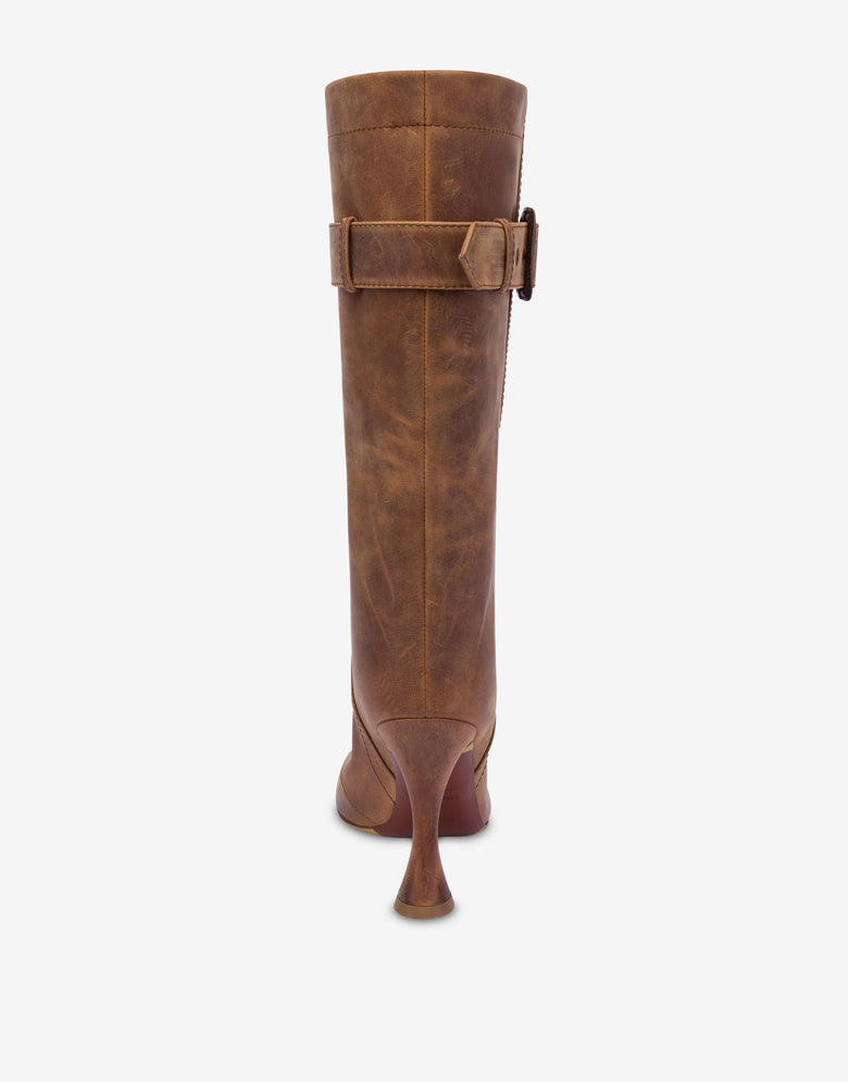 Botas de piel de becerro Marrón Moschino 2