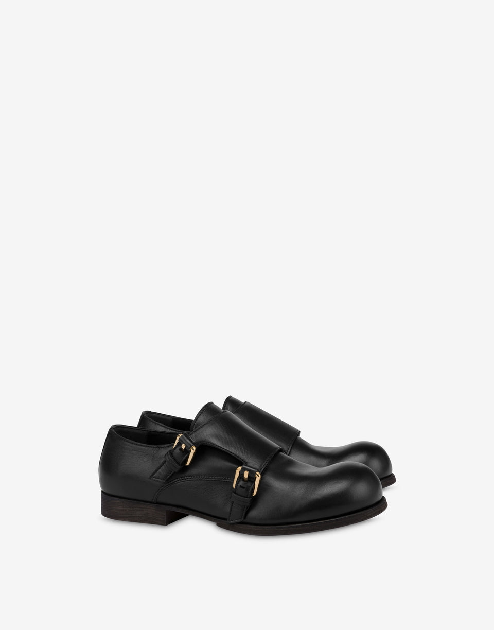 Mocasines double monk strap Cobbler Negro Moschino 0