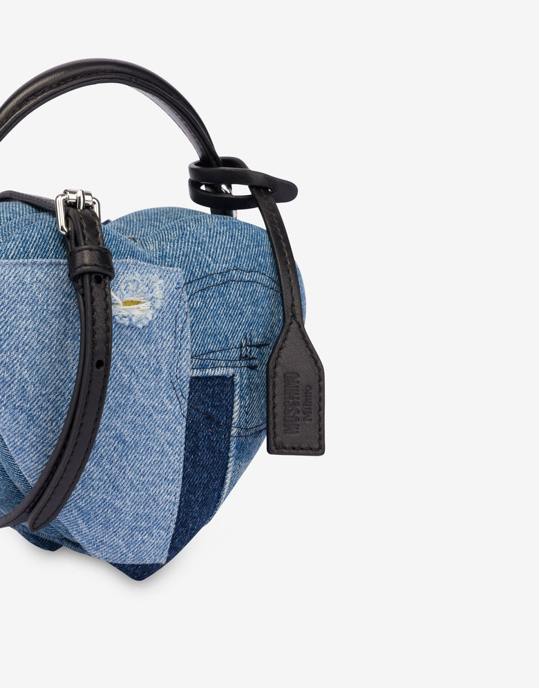 Bolso de mano mini Love Me Blue Denim Moschino 3
