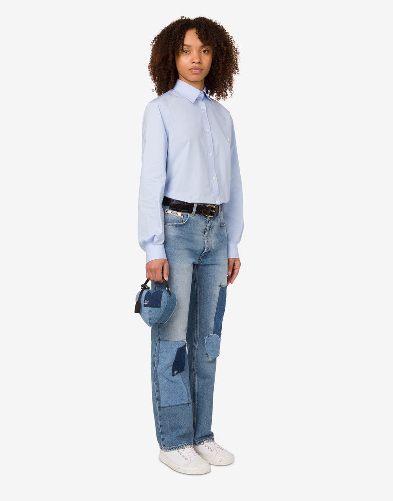 Bolso de mano mini Love Me Blue Denim Moschino 4