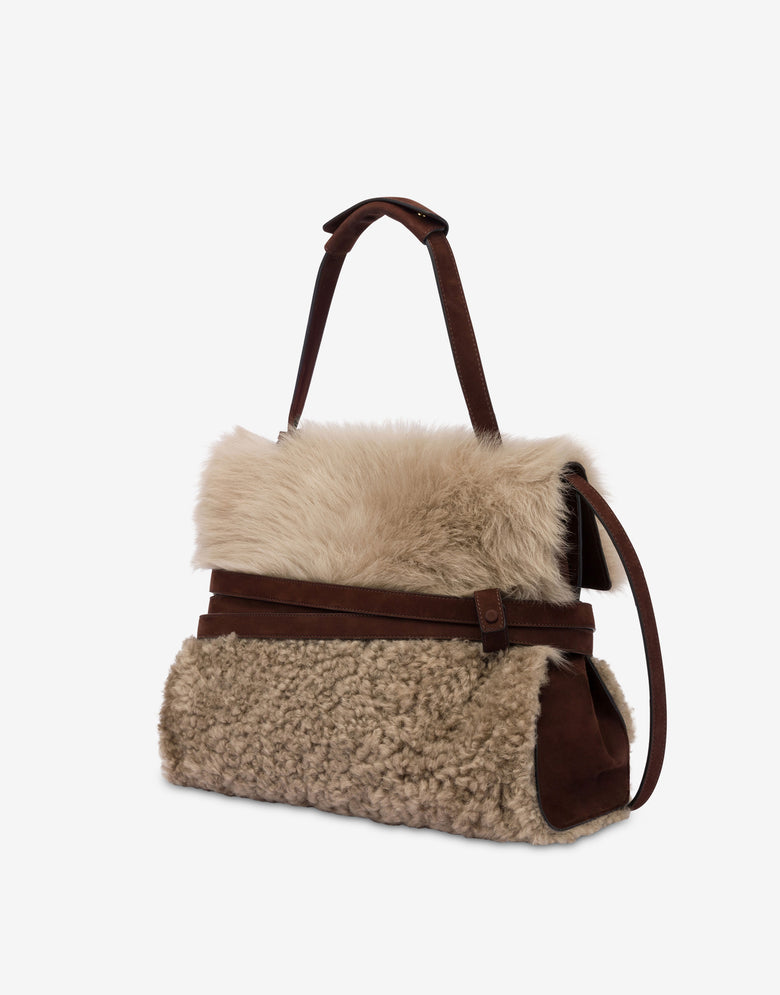 Bolso de mano mediano Moschino Tie Me Beige claro Moschino 1
