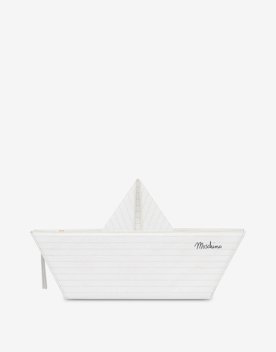 Bolsa barco origami Blanco Moschino 0