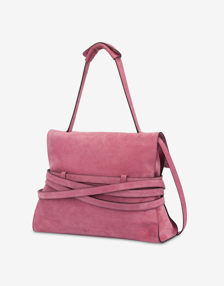 Moschino Tie Me bag in suede Medium Pink Moschino 1