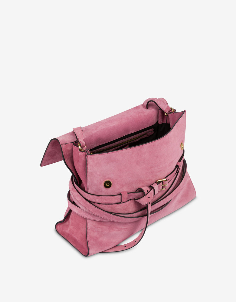 Moschino Tie Me bag in suede Medium Pink Moschino 2
