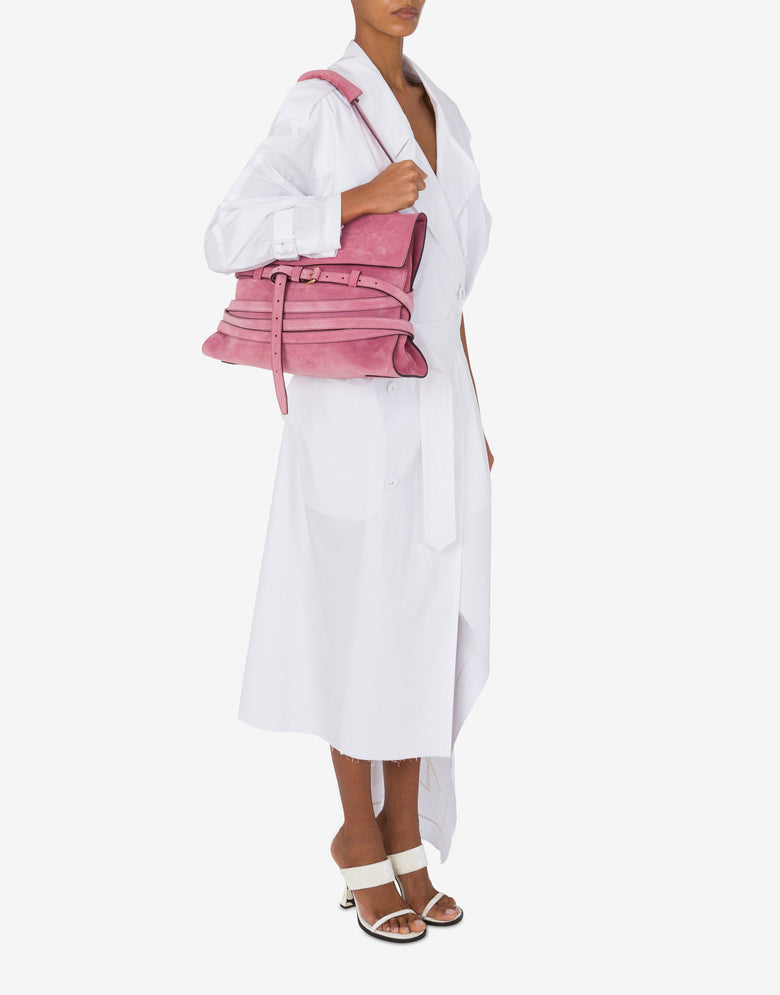 Moschino Tie Me bag in suede Medium Pink Moschino 4