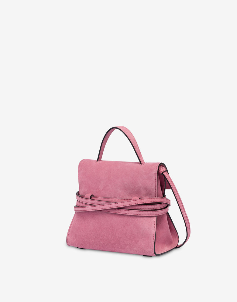 Bolso Moschino Tie Me de ante Pequeño Pink Moschino 1