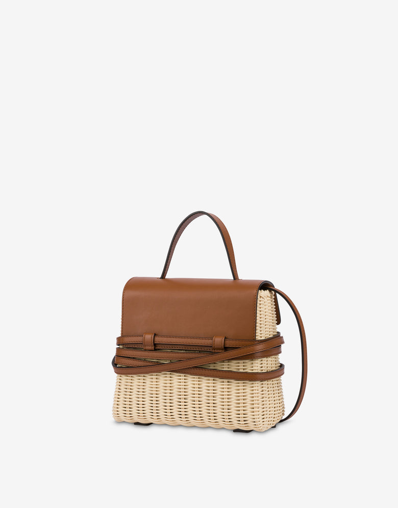 Moschino Tie Me bag in rattan Small Ivory Moschino 1