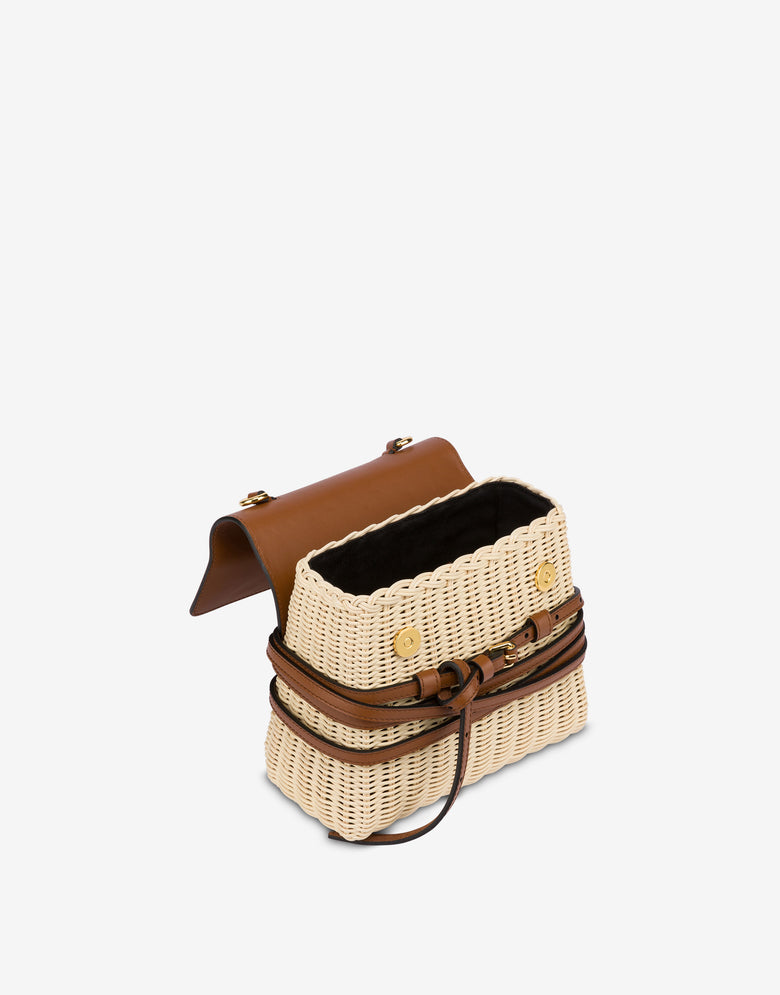 Moschino Tie Me bag in rattan Small Ivory Moschino 2