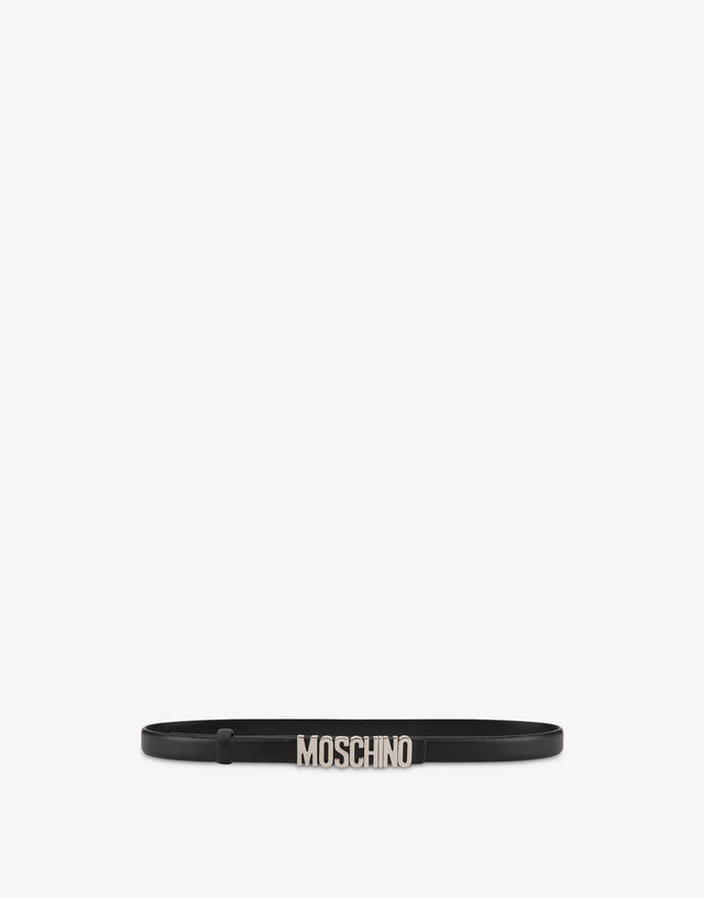带迷你刻字徽标的腰带 黑色 Moschino 0