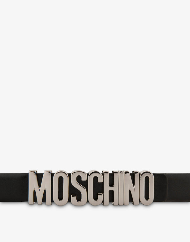 带迷你刻字徽标的腰带 黑色 Moschino 1