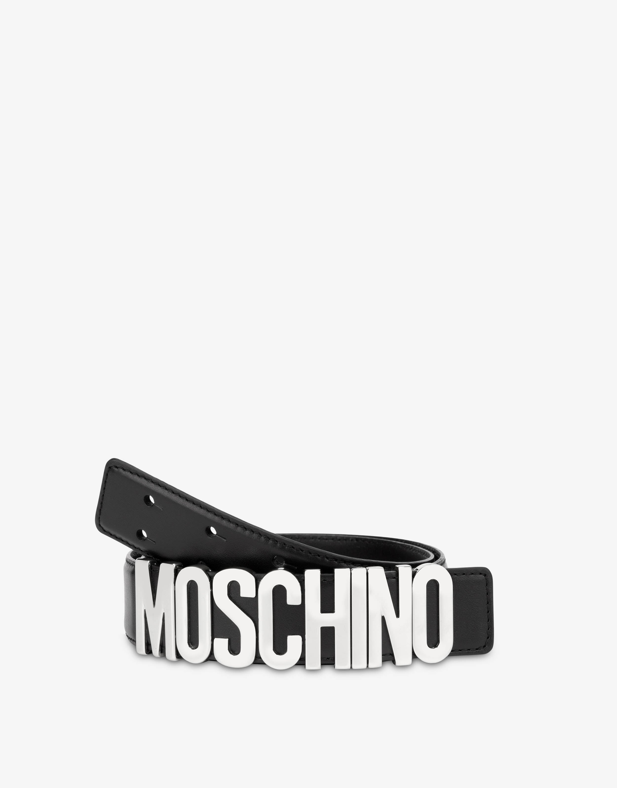 Belt in leather with logo | Moschino