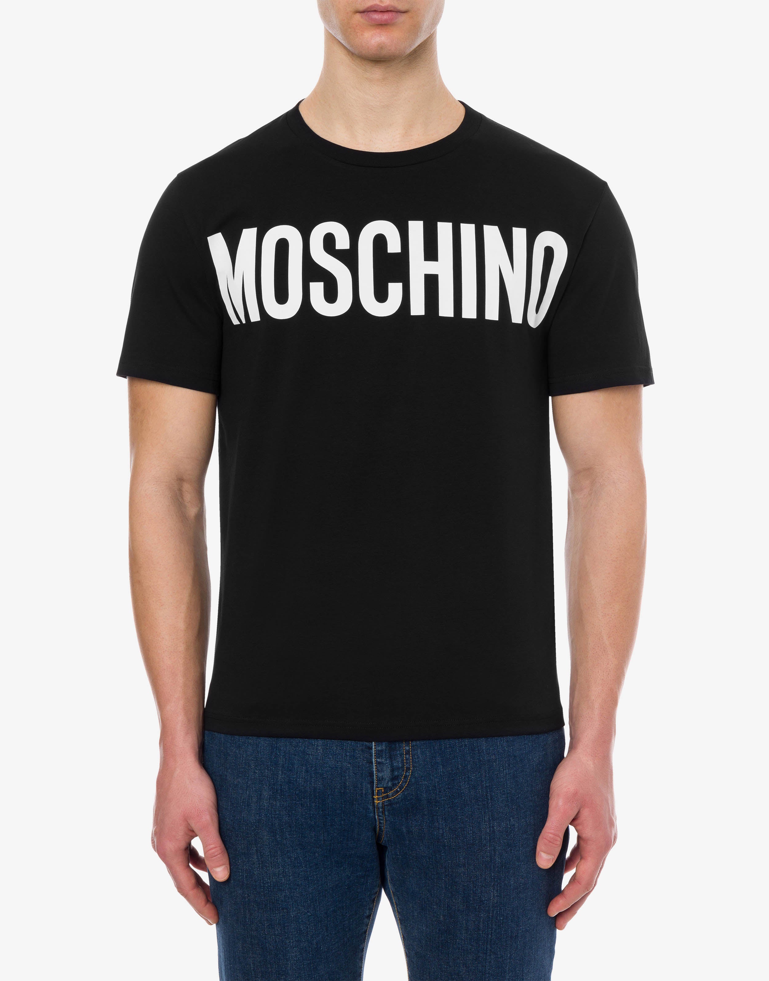Stretch jersey t-shirt with logo | Moschino