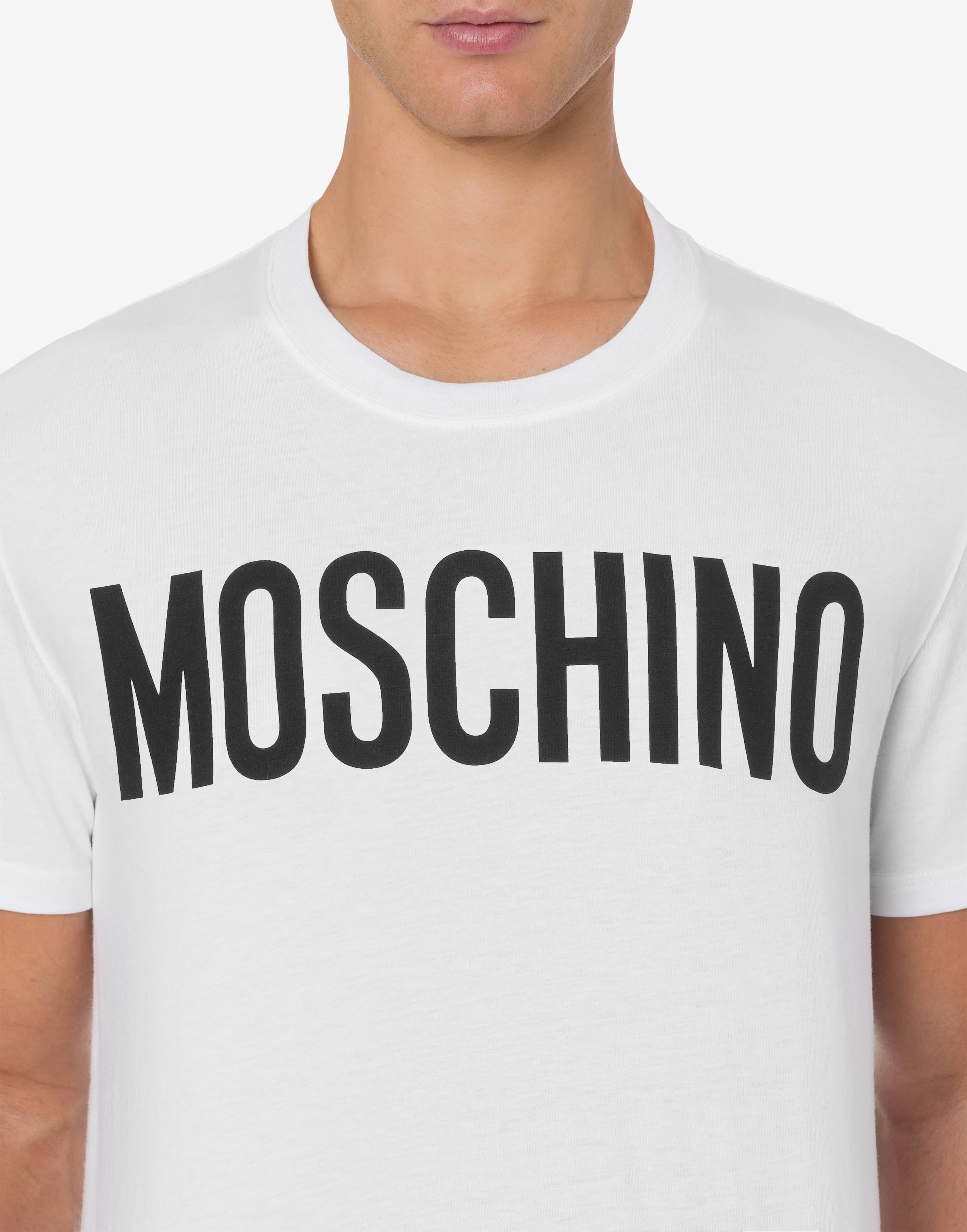 Stretch jersey t-shirt with logo | Moschino