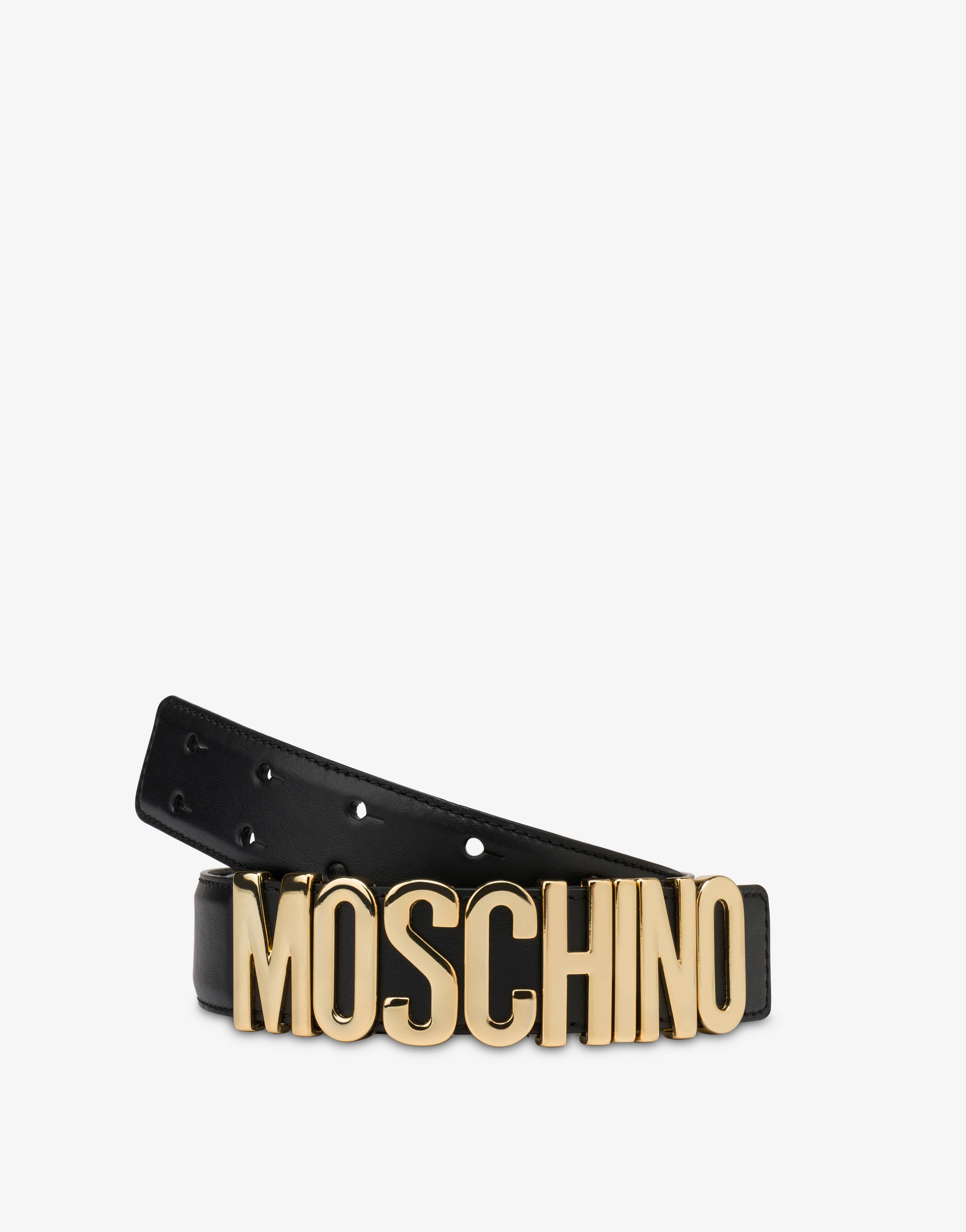 Belt in leather with logo | Moschino