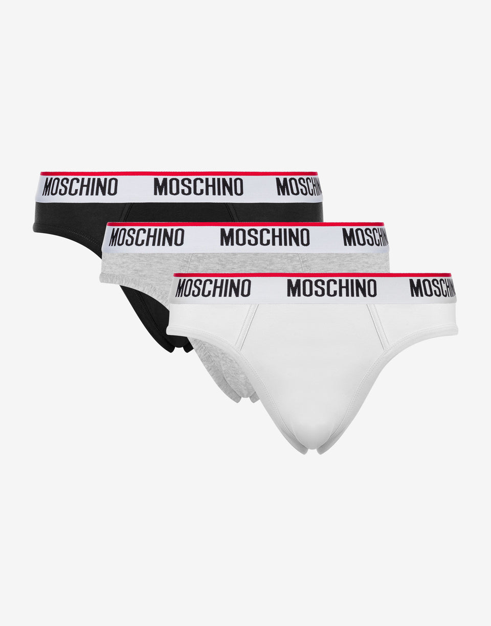 Logo Band set of 3 briefs Black Moschino 0