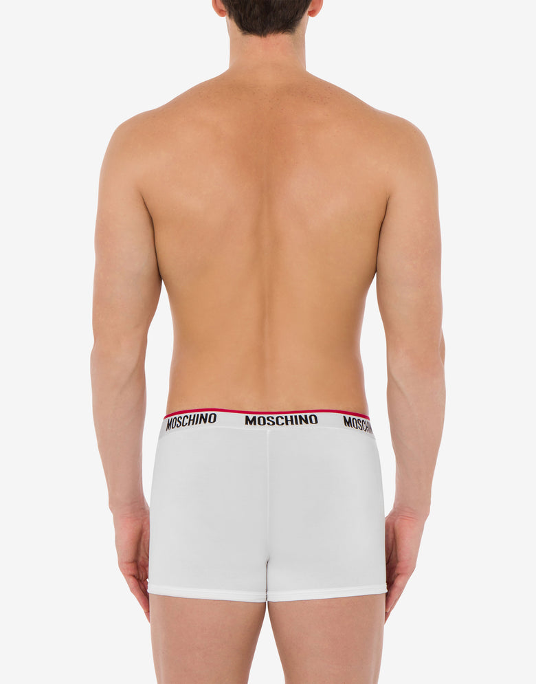 Conjunto de 2 bóxeres de punto elástico Logo Band Blanco Moschino 2