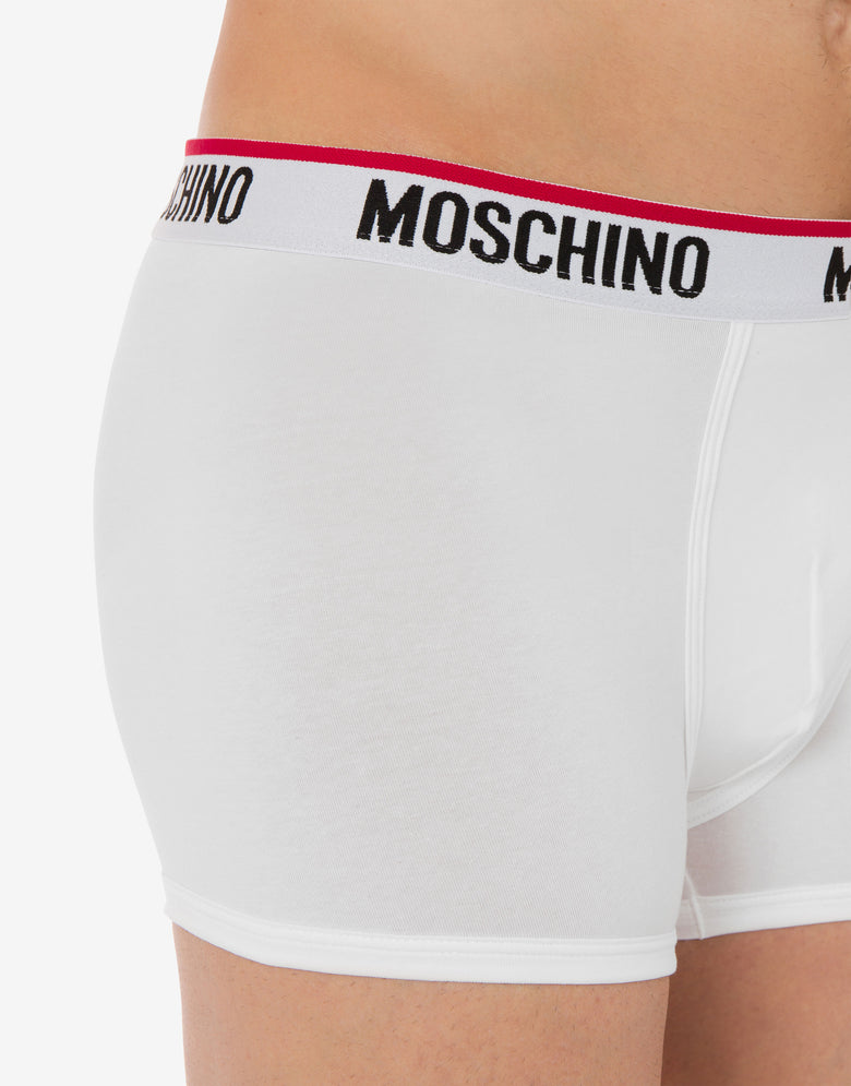 Conjunto de 2 bóxeres de punto elástico Logo Band Blanco Moschino 3