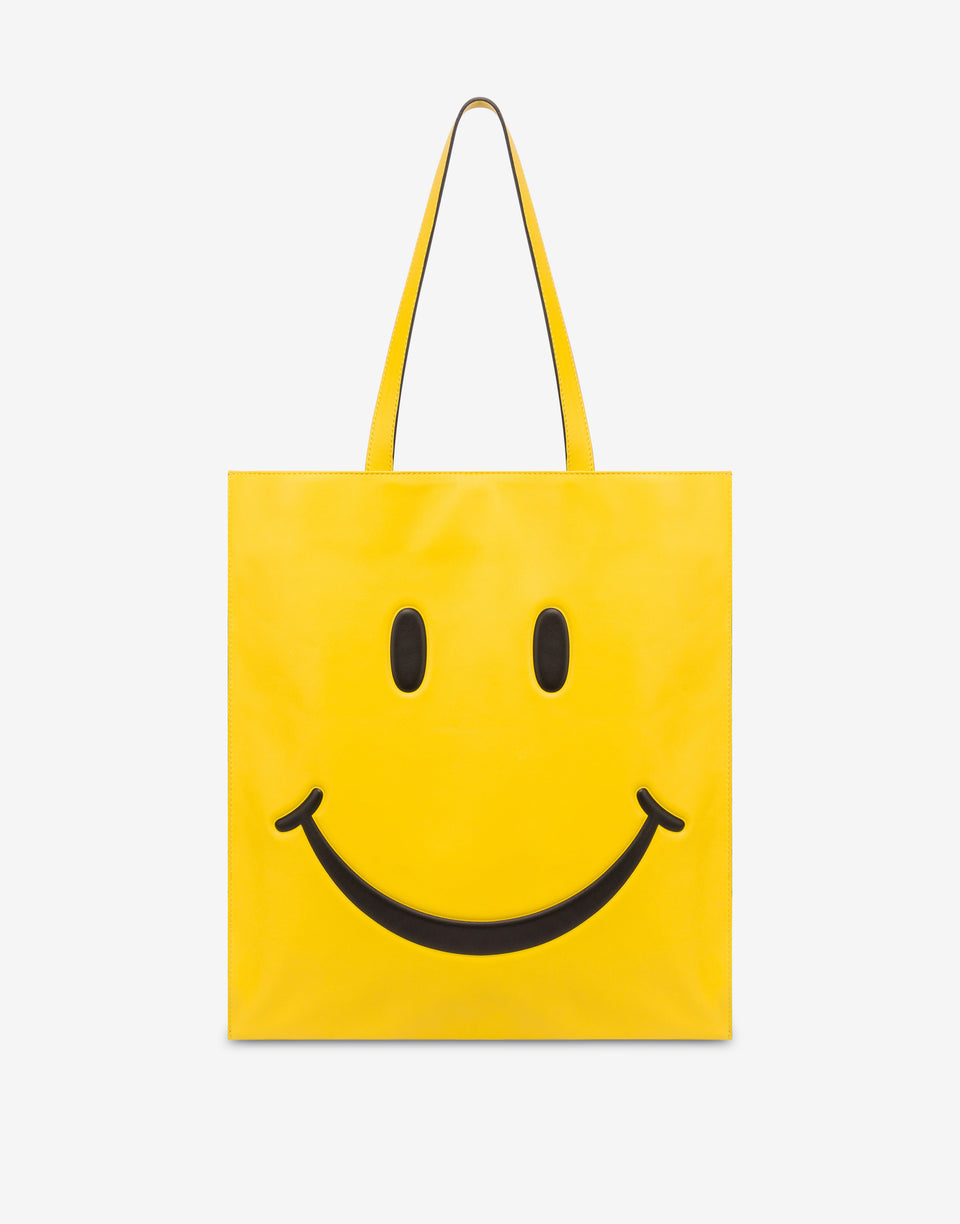 Smiley®纳帕革购物袋 黄色 Moschino 0