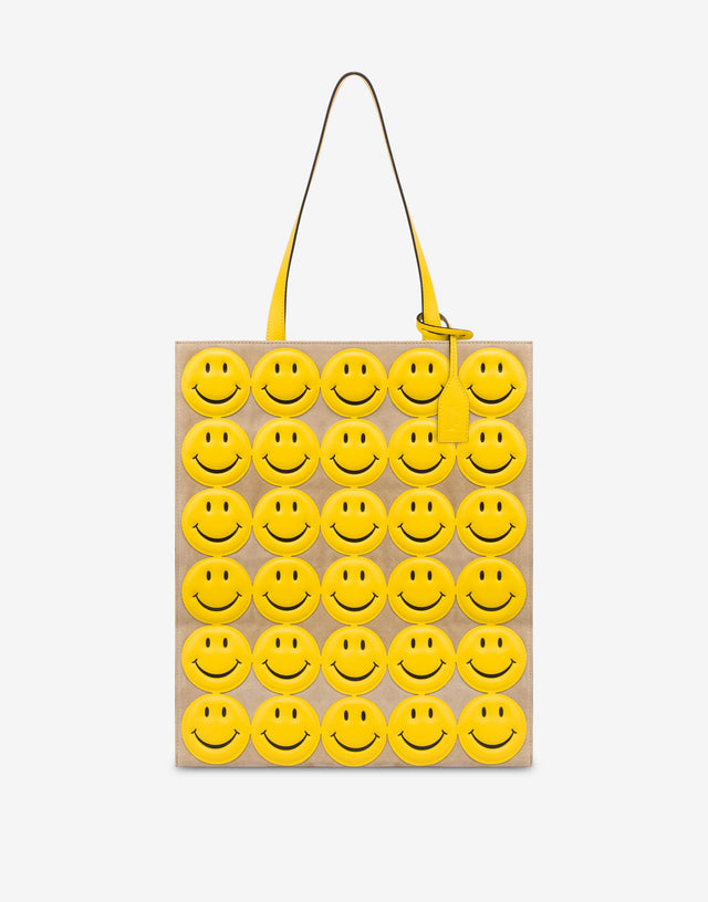 Smiley®全幅硬皮购物袋 黄色 Moschino 0