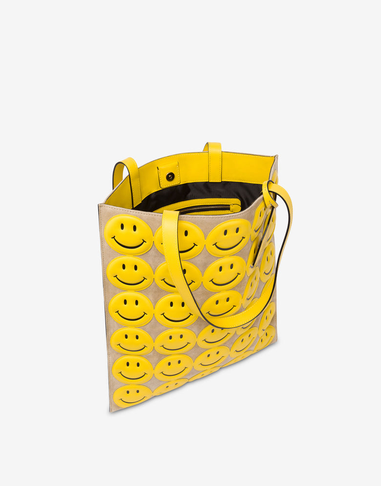 Smiley®全幅硬皮购物袋 黄色 Moschino 2