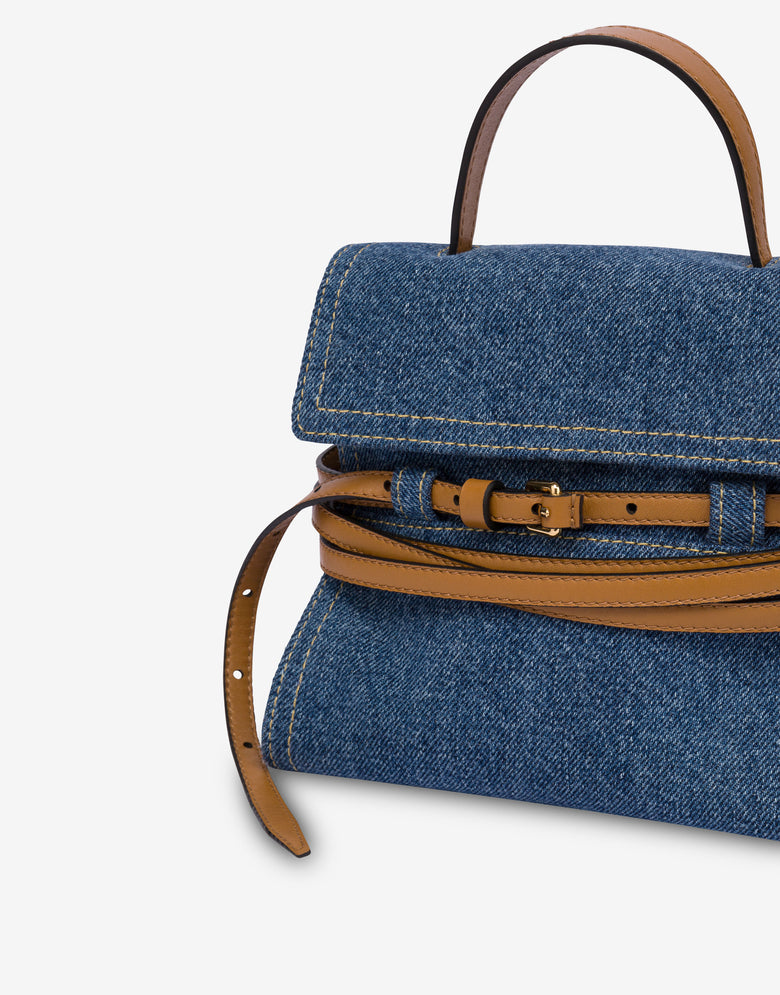 Moschino Tie Me bag de denim Blue Denim Moschino 3