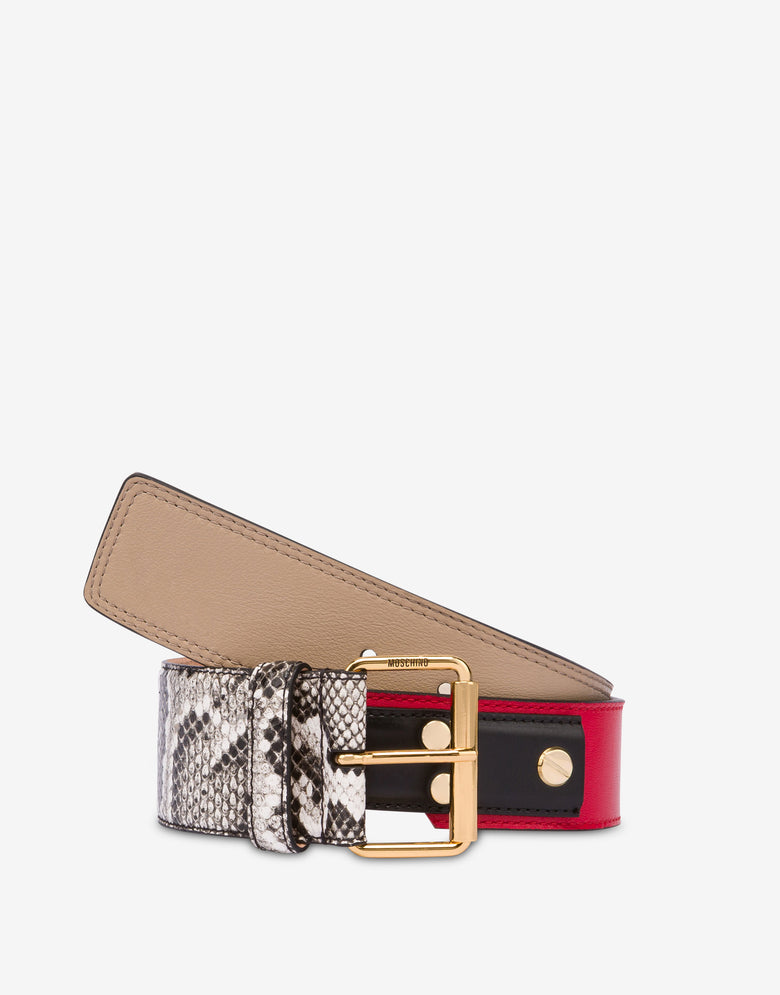 Cinturón de cabra «patchwork» Multicolor Moschino 2