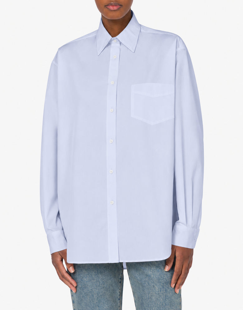 Camisa de popelina de algodón  Celeste Moschino 1