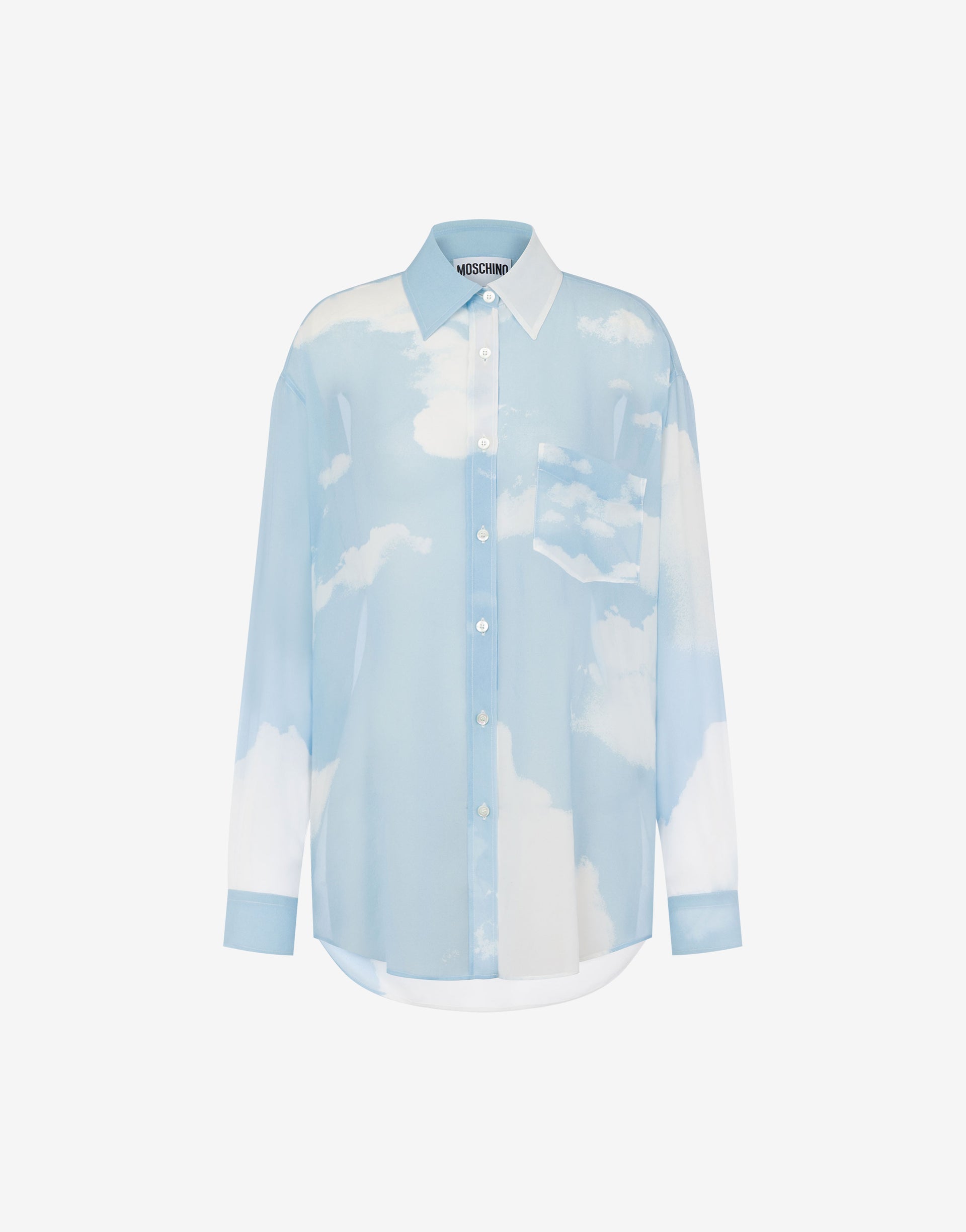Moschino - Shirt In georgette In The Cloud - Blue