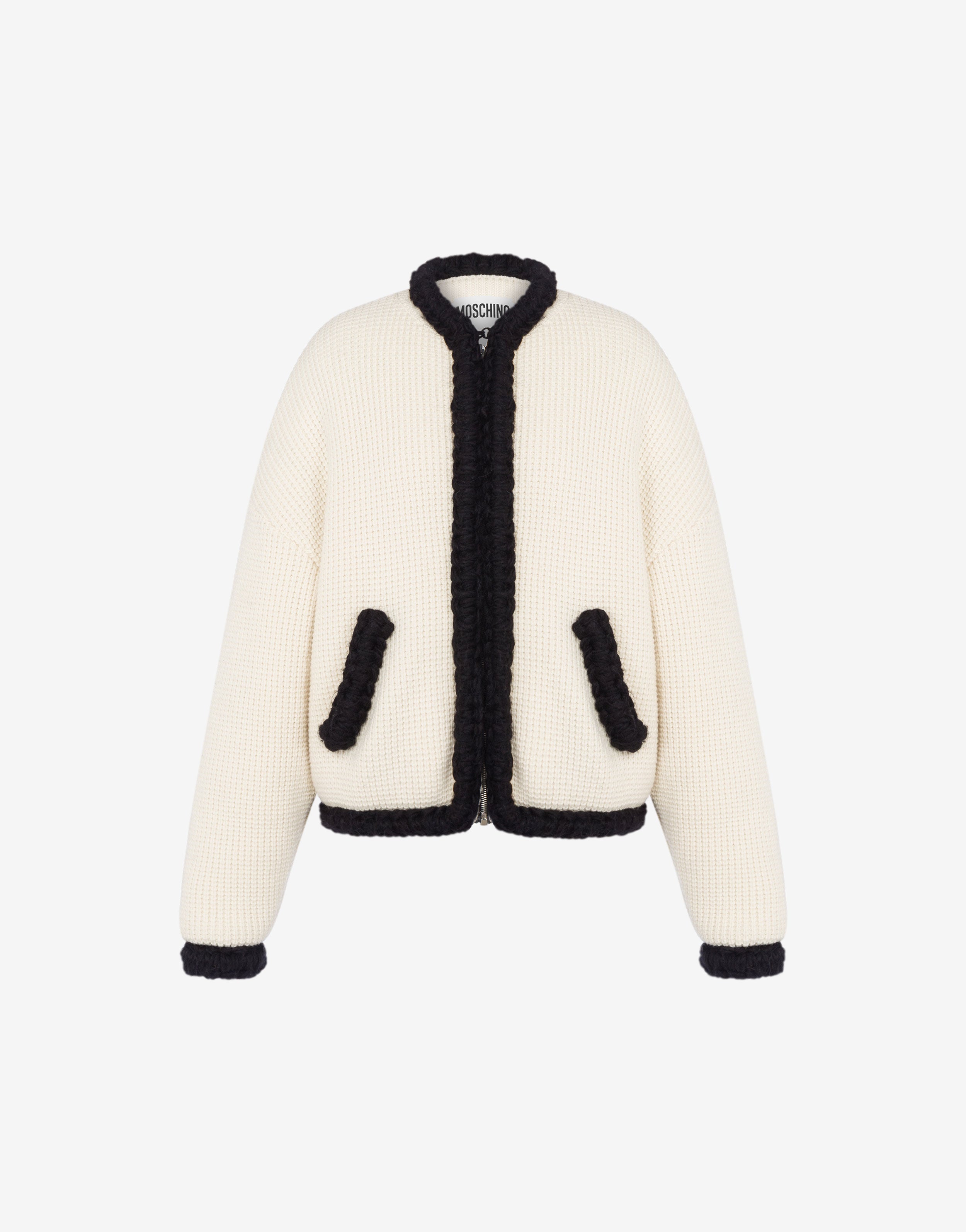 もこブルゾン Short jacket in superfine lambswool | Moschino