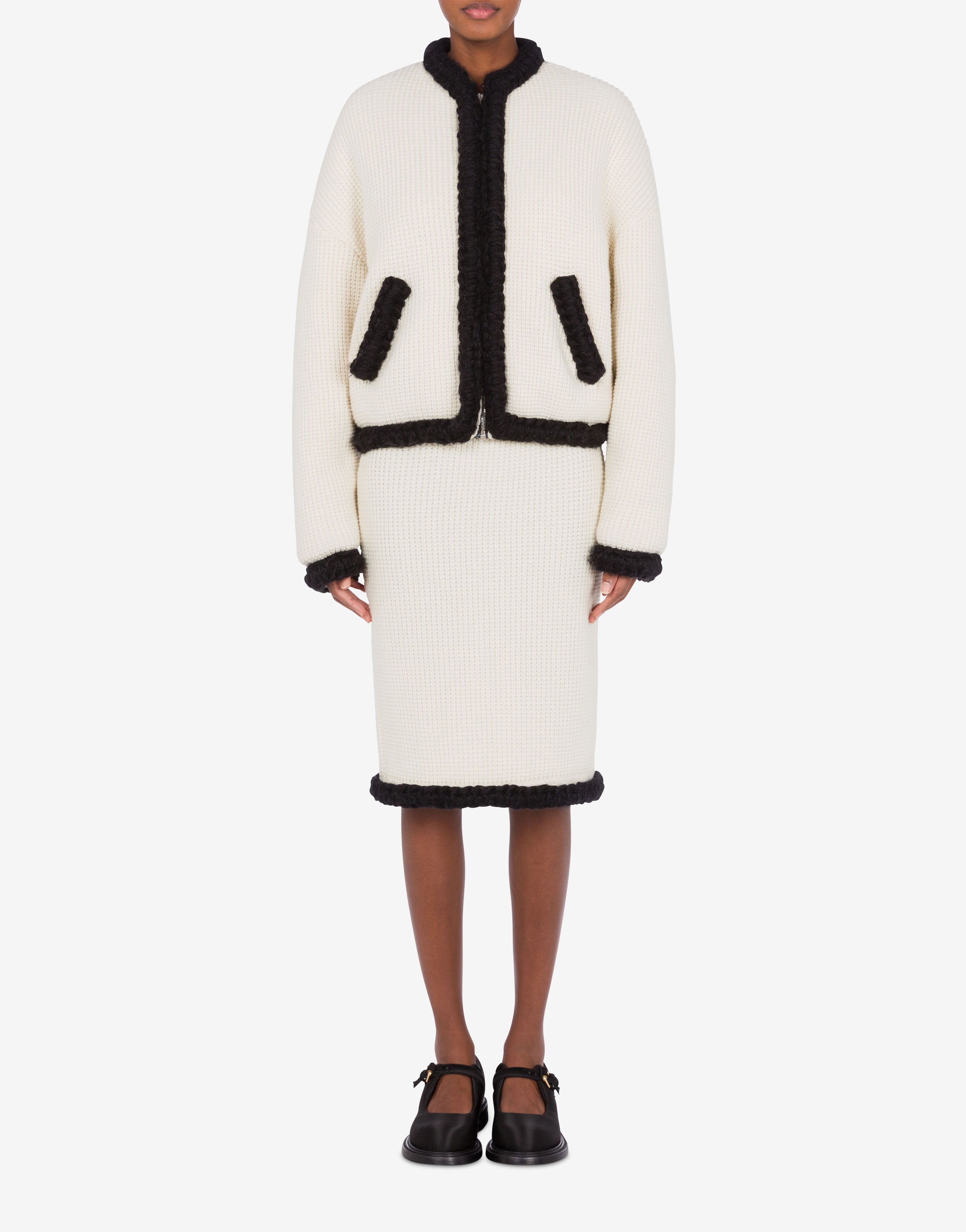 Short jacket in superfine lambswool | Moschino