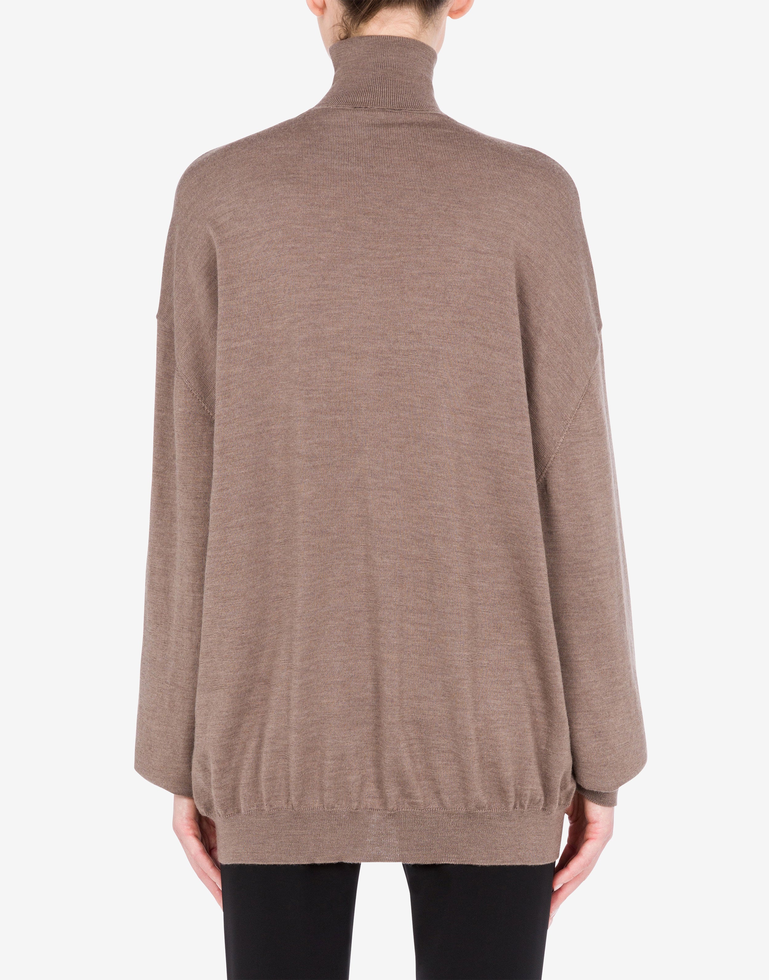 Turtleneck sweater in wool Golden M | Moschino