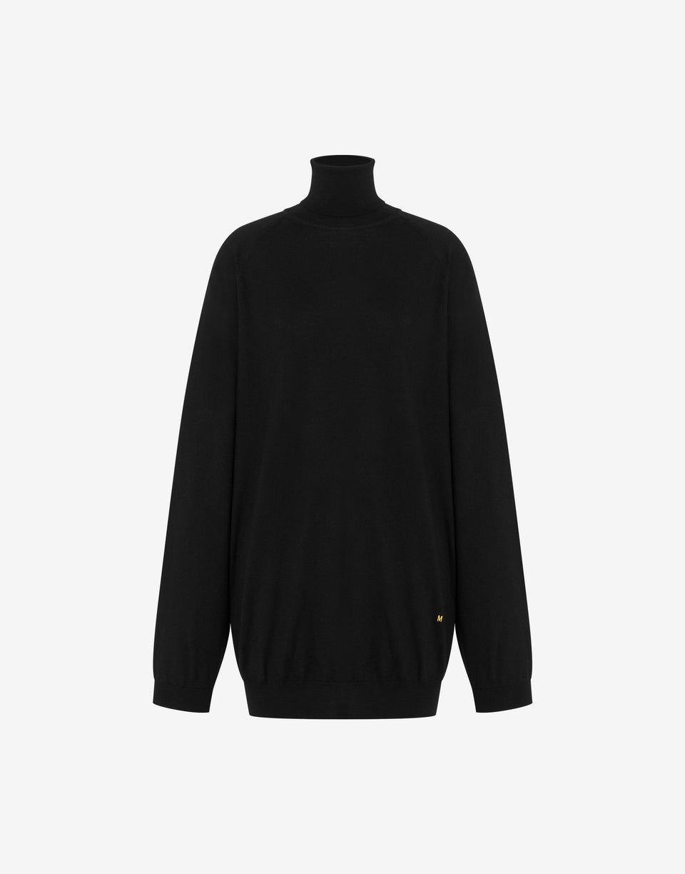 Jersey de lana con corte Golden M Negro Moschino 0