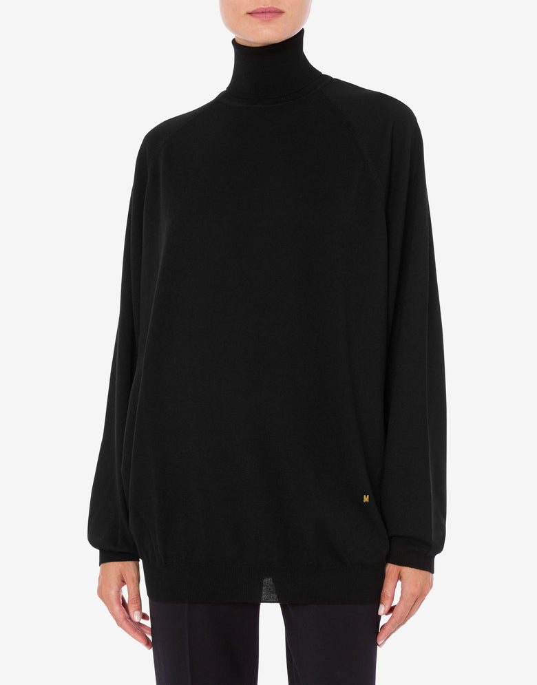 Jersey de lana con corte Golden M Negro Moschino 1